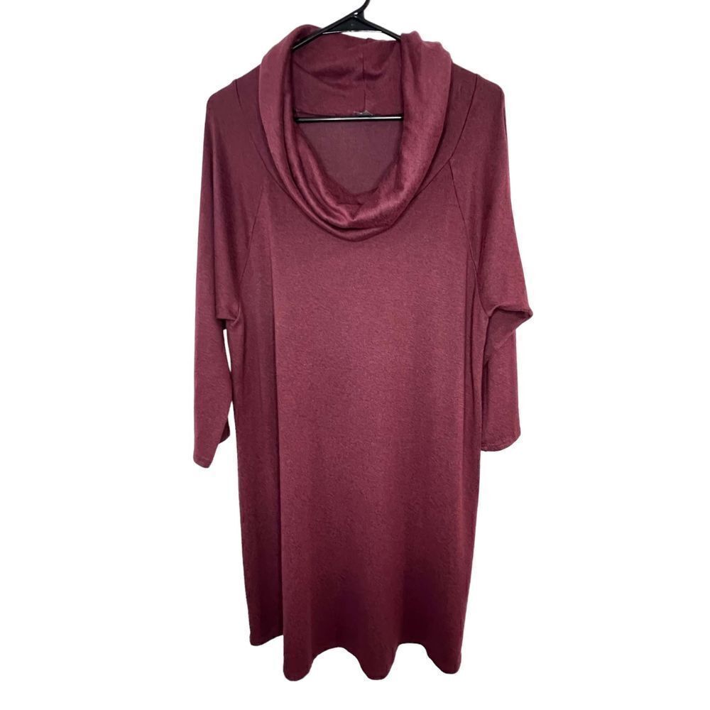 Vanity Maroon Sweater Dress With Turtleneck